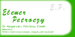 elemer petroczy business card