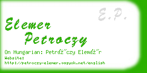 elemer petroczy business card